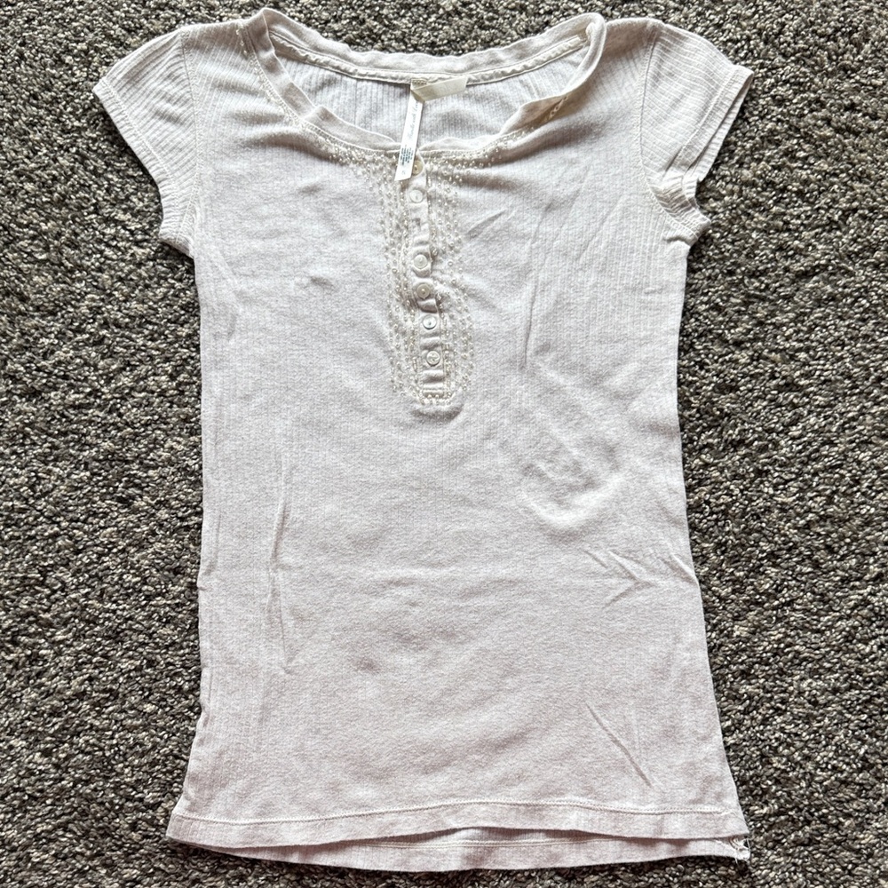 Aeropostale Cream Cap Sleeve Top